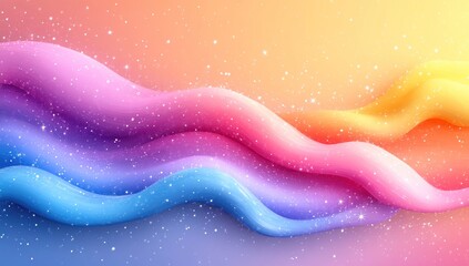 Abstract Colorful Waves with Sparkling Background