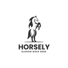 Vector Logo Illustration Horse Silhouette Style