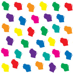 Set of Multicolored Wisconsin State Pattern