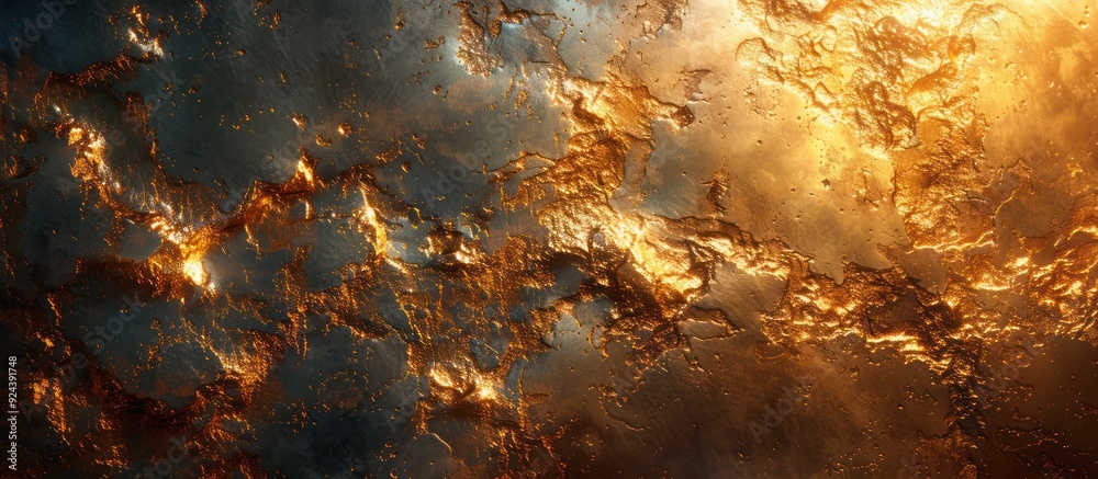 Poster Abstract Golden and Gray Texture