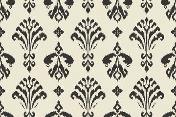 Ikat paisley embroidery on the fabric in Indonesia,India and asian countries.geometric ethnic oriental seamless pattern.Aztec style. illustration.design for texture,fabric,clothing,wrapping,carpet