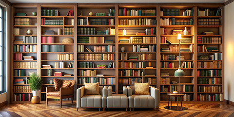 arrangement with books stack indoors