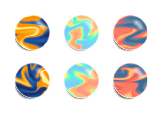 abstract beach sky liquify three-dimensional ball set