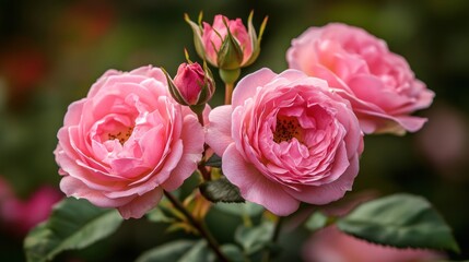 Blooming Pink Roses