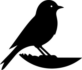 Bird icon, silhouette black vector clip art illustration