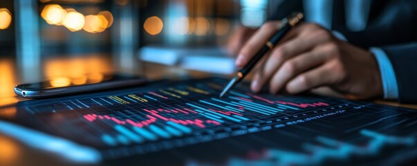 Stock market analysis, finance and investment concept. Business team analyzing financial graph growth trading, data analysis, business strategy and solution, stock market report, Generative AI