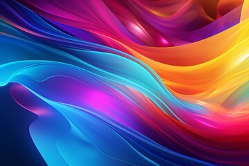 Fototapeta premium Multicolored Energy Flow Background,&nbsp;Neon Energy Flow Wallpaper, Multicolored Abstract Neon Light Streaks, Abstract background of glowing light trails, AI Generative