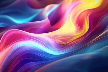 Obraz premium Multicolored Energy Flow Background,&nbsp;Neon Energy Flow Wallpaper, Multicolored Abstract Neon Light Streaks, Abstract background of glowing light trails, AI Generative