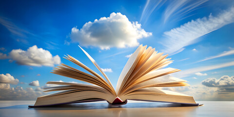 book steps against sky