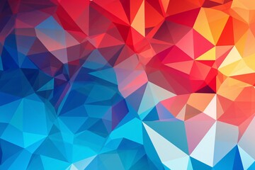 Obraz premium Abstract polygon background, Colorful triangular abstract background, Abstract Low poly Background, Colorful Low Poly Wallpaper, Overlapping Geometric Shapes, AI Generative