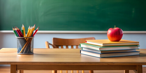 education arrangement on a table with copy space