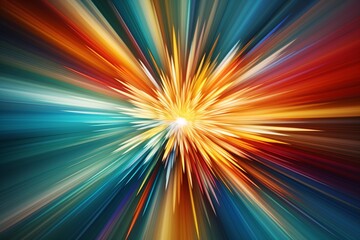 Obraz premium Abstract Star Burst background, Neon Starburst background, Neon Sunburst Wallpaper, abstract background with bright light rays, dynamic Neon Lights wallpaper, Speed lights background, AI Generative