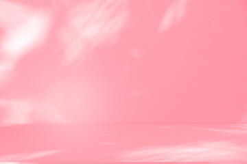 Wall interior background, studio and backdrops show products.with shadow from window color pink background for text insertion and presentation product