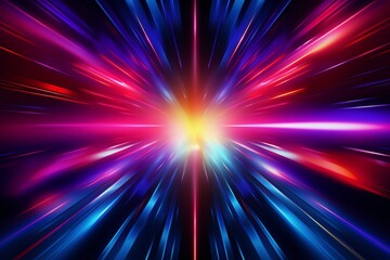 Abstract Star Burst background, Neon Starburst background, Neon Sunburst Wallpaper, abstract background with bright light rays, dynamic Neon Lights wallpaper, Speed lights background, AI Generative