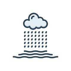Color illustration icon for rainy