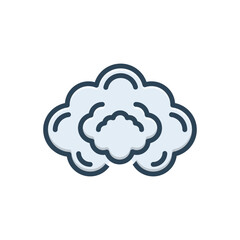 Color illustration icon for smoke