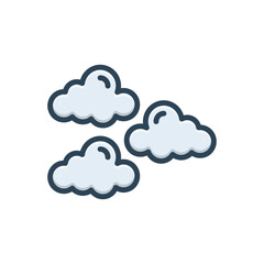 Color illustration icon for cloudy