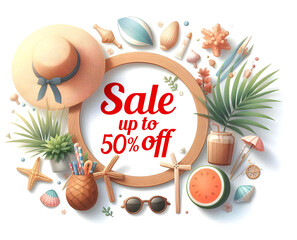  Summer Sale special offer banner for business, promotion and advertising.