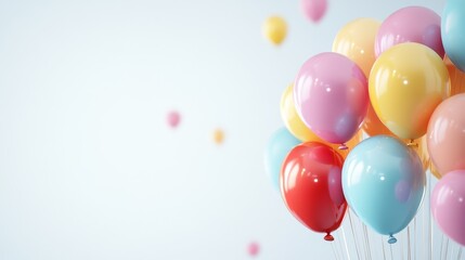 a lot of helium balloon party with copy space for text