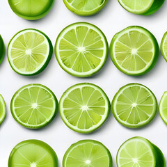 Fototapeta premium lime slices isolated on white