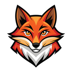 fox head logo illustration isolated on white background
