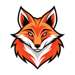 fox head logo illustration isolated on white background