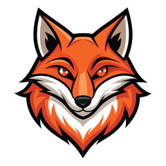 fox head logo illustration isolated on white background