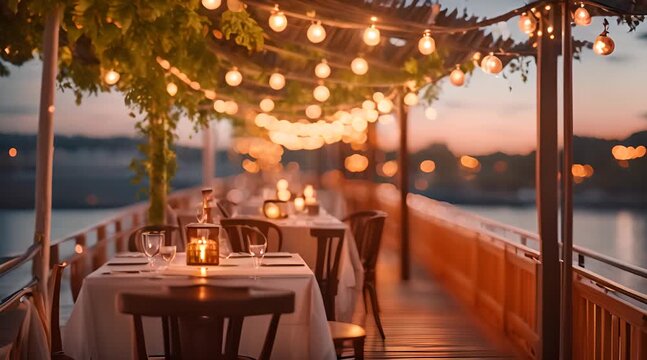 Guinguette Restaurant by the Water's Edge with Shaded Terrace