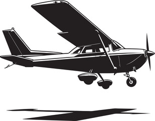 Airplane Flying silhouette flat vector illustration isolated on a white background