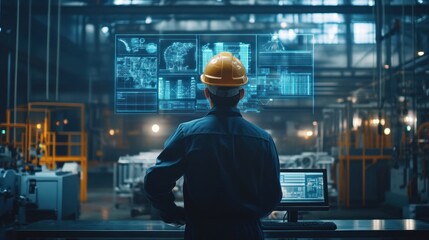 Industrial Worker Monitoring Data on a Large Digital Display