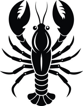 black lobster graphic clip art preview