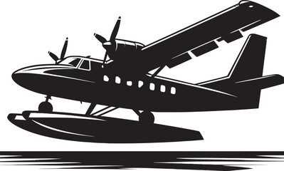 Airplane Flying silhouette flat vector illustration isolated on a white background