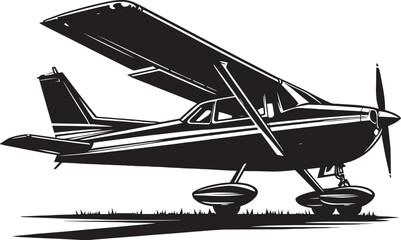 Airplane Flying silhouette flat vector illustration isolated on a white background