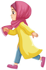 Young Muslim Girl Running