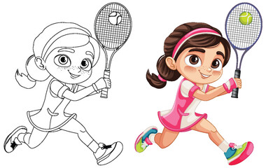 Young Girl Playing Tennis