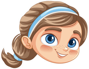 Smiling Tennis Girl Illustration