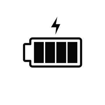recommend clip art: battery charge indicator, full charged battery icon, electric power, outline drawing style