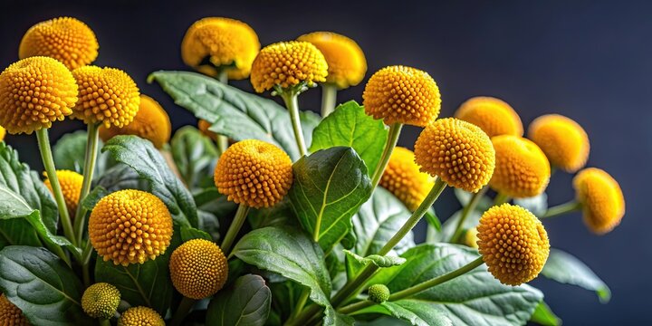 Close-up of Acmella oleracea plant in a photography studio, Acmella oleracea