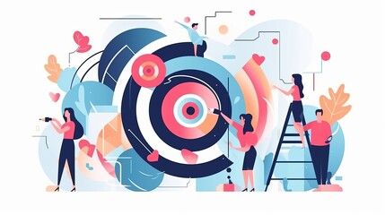Obraz premium A group of people are working together to create a target