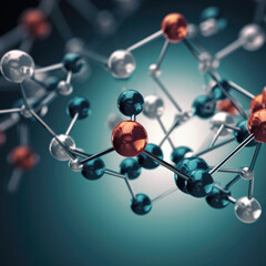 Obraz premium generated illustration close up of molecule model