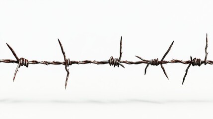 barbed wire element in isolated white background