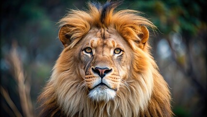Close-up photo of a majestic lion in the wild, lion, wildlife, safari, animal, nature, predator, carnivore, mane