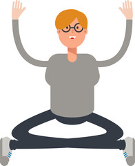 Male Character Sitting Illustration
