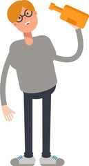 Male Character Drinking Beer
