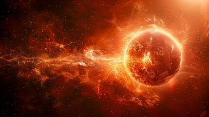 Obraz premium Artistic representation of global warming and climate change effects