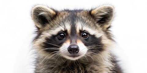 Obraz premium Adorable raccoon with fluffy fur and bandit-like markings, raccoon, cute, fluffy, bandit, markings, woodland, animal, adorable