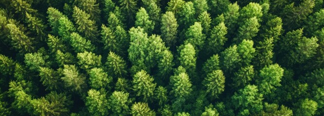 Fototapeta premium Aerial View of Lush Green Forest Canopy