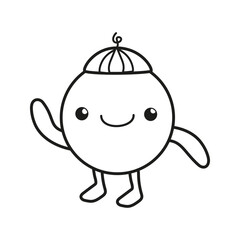 The icon of the children's character ball for books, coloring, games, clothes, advertising