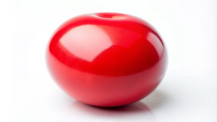 Close up of a vibrant red object against a white background