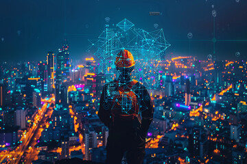 modern cityscape is transformed into a dynamic network of interconnected digital pathways, as abstract technology backgrounds depict seamless integration of wireless connectivity, showcasing city's e